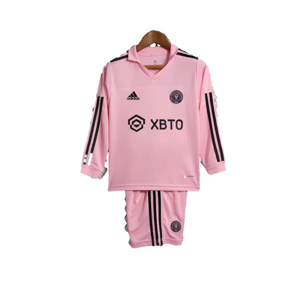 Inter Miami 23-24 Home Stadium Long Sleeve Kids Kit